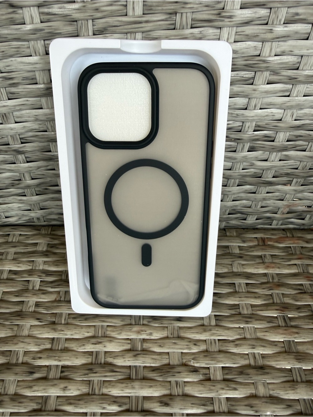 Clear Matte Black-Trim MagSafe-Compatible iPhone Case